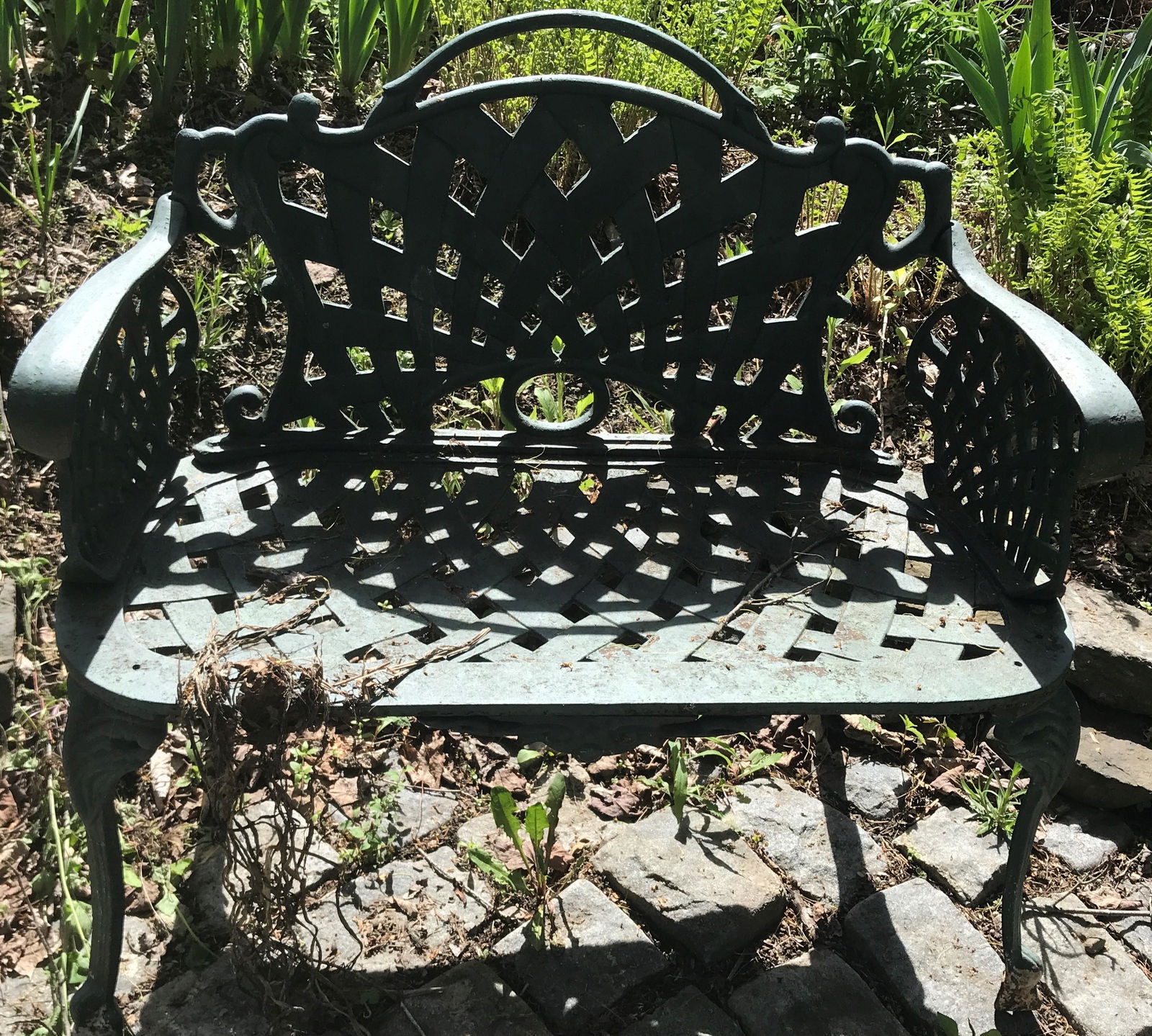 35.5" Turn of The Cent. Cast Iron Bench: 35.5" Turn of The Cent. Cast Iron Bench