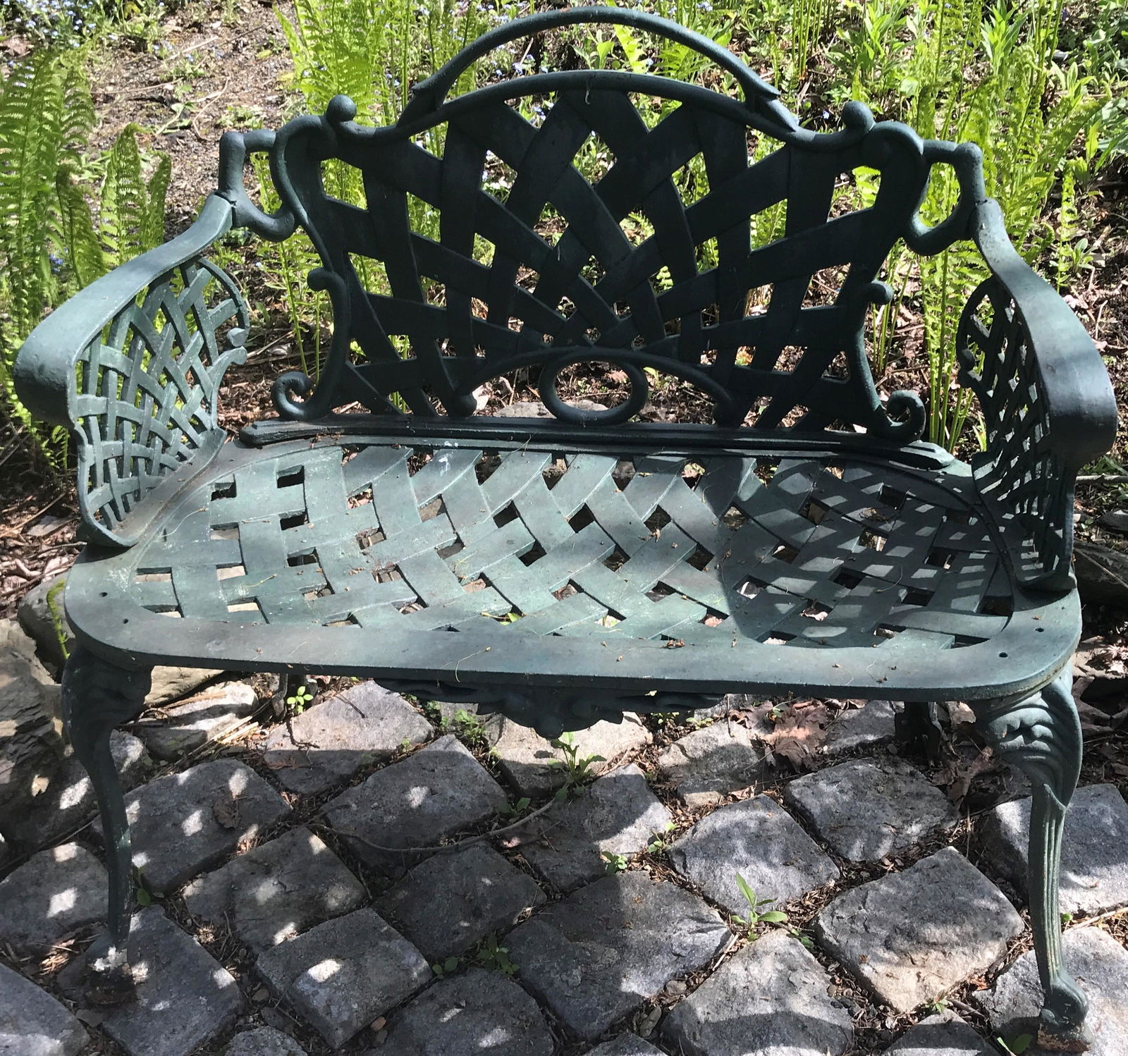 35.5" Turn of The Cent. Cast Iron Bench: 35.5" Turn of The Cent. Cast Iron Bench