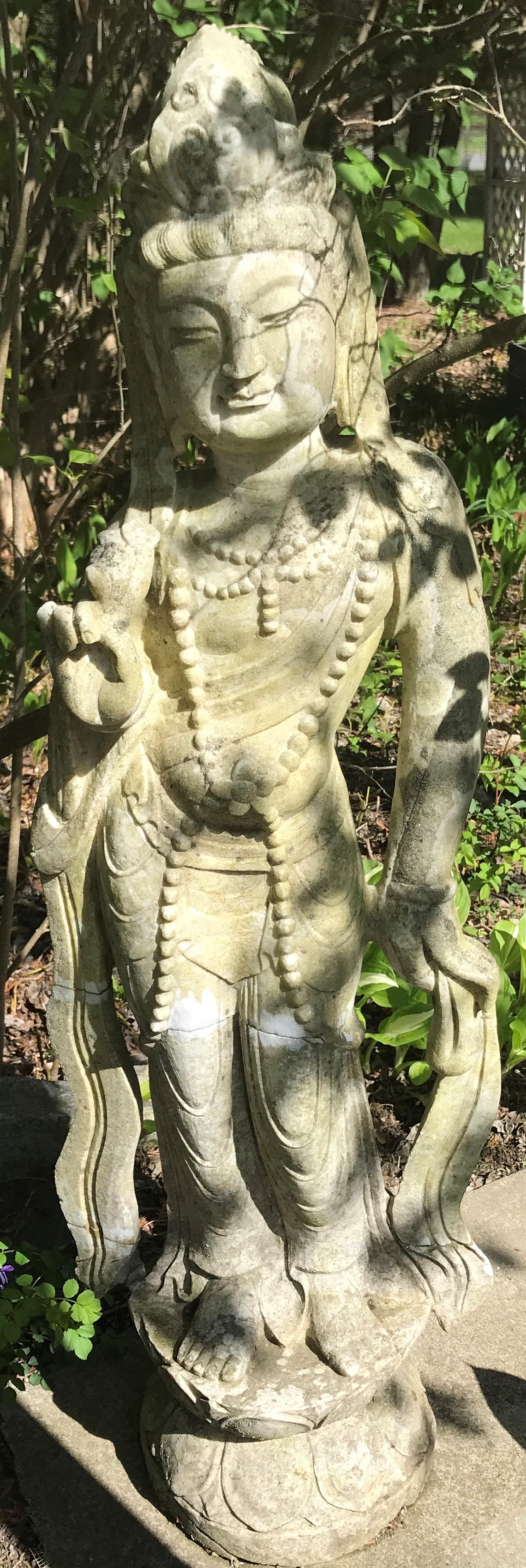 45" Marble Oriental Figure (1 of 3)