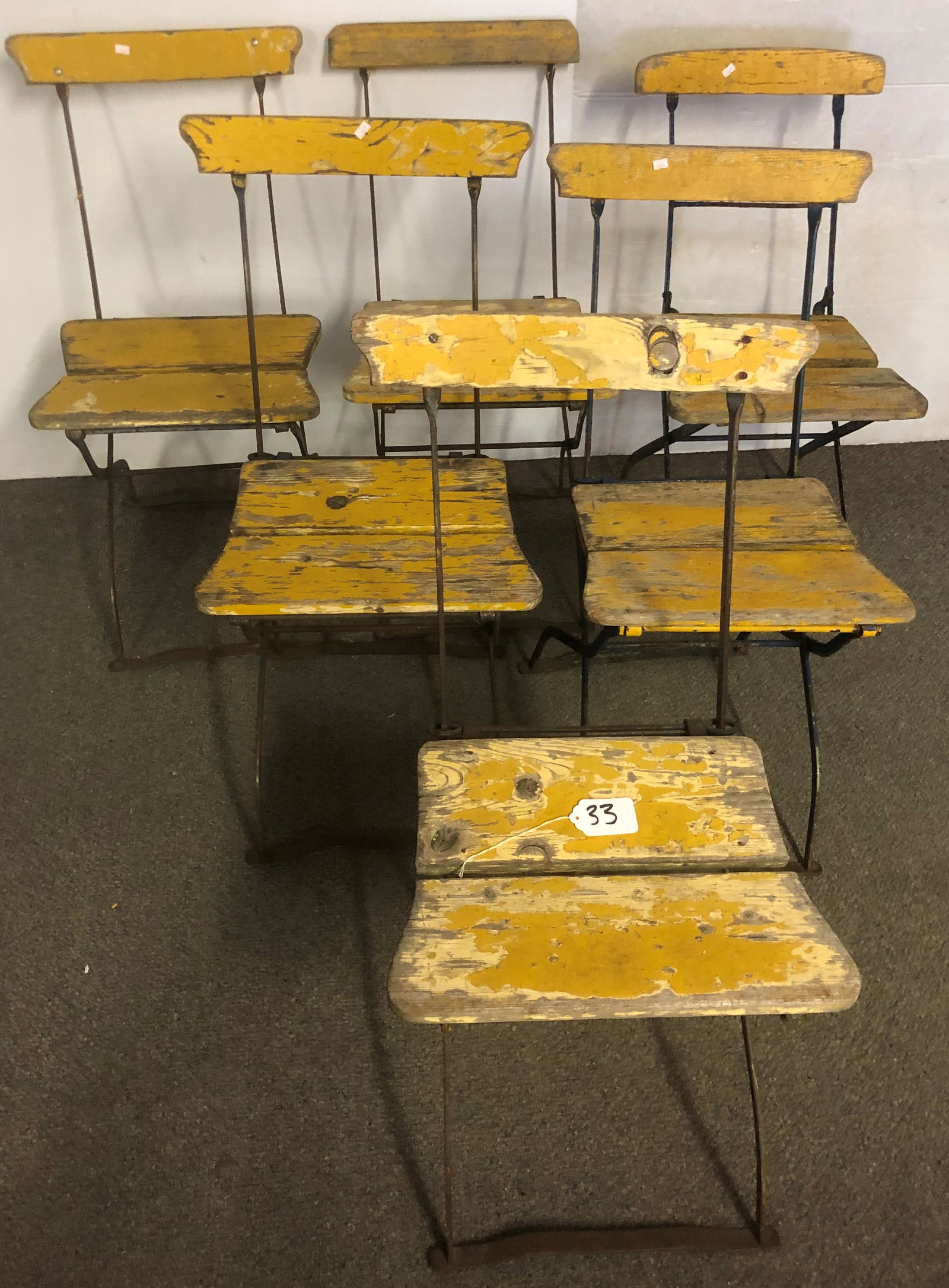 Six 100 Year Old Folding Garden Chairs, Very Nice (1 of 5)