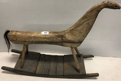 42" Primitive Folk Art Rocking Horse: 42" Primitive Folk Art Rocking Horse