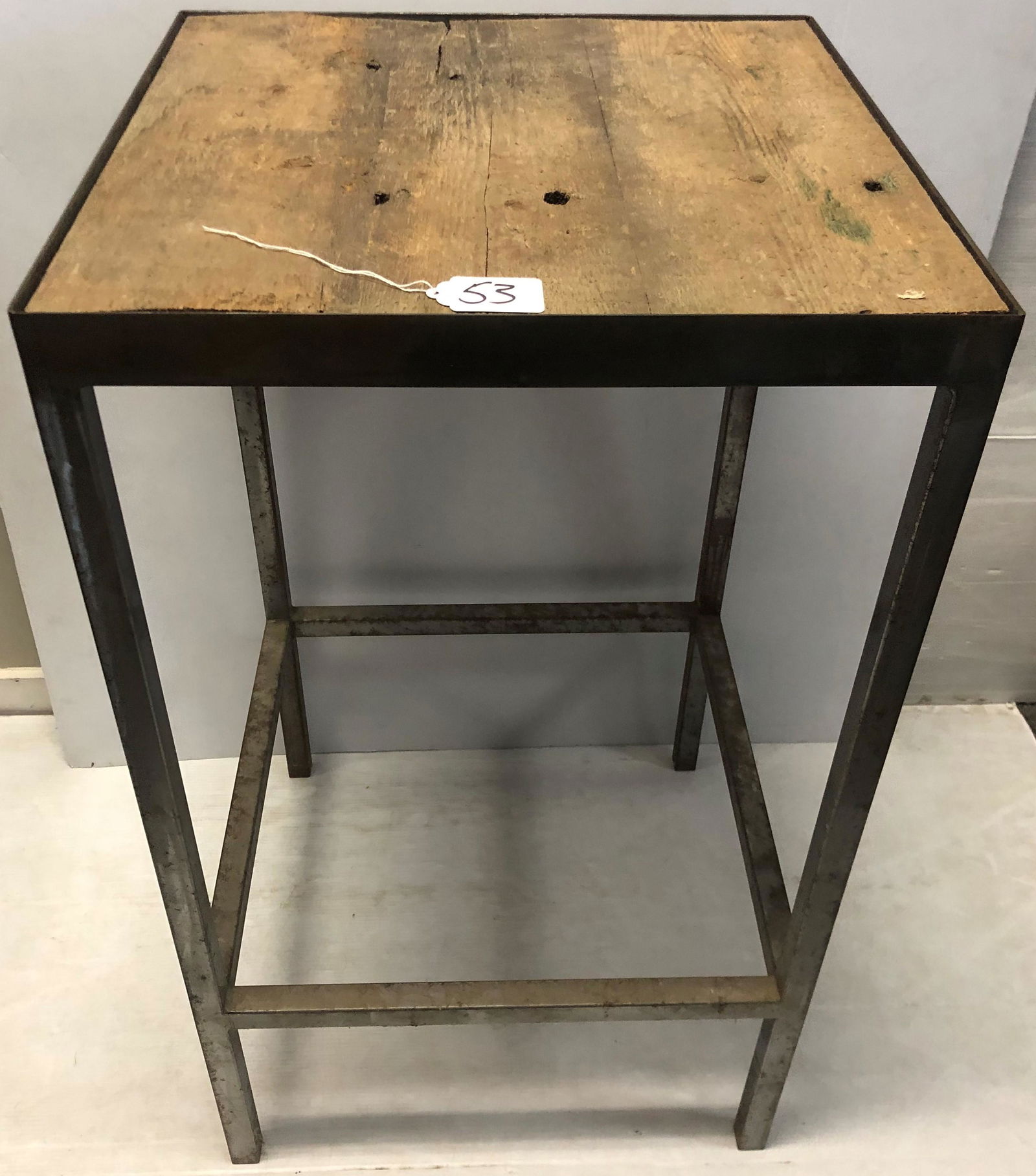 42" Industrial Steel Table with Wood Top (1 of 6)
