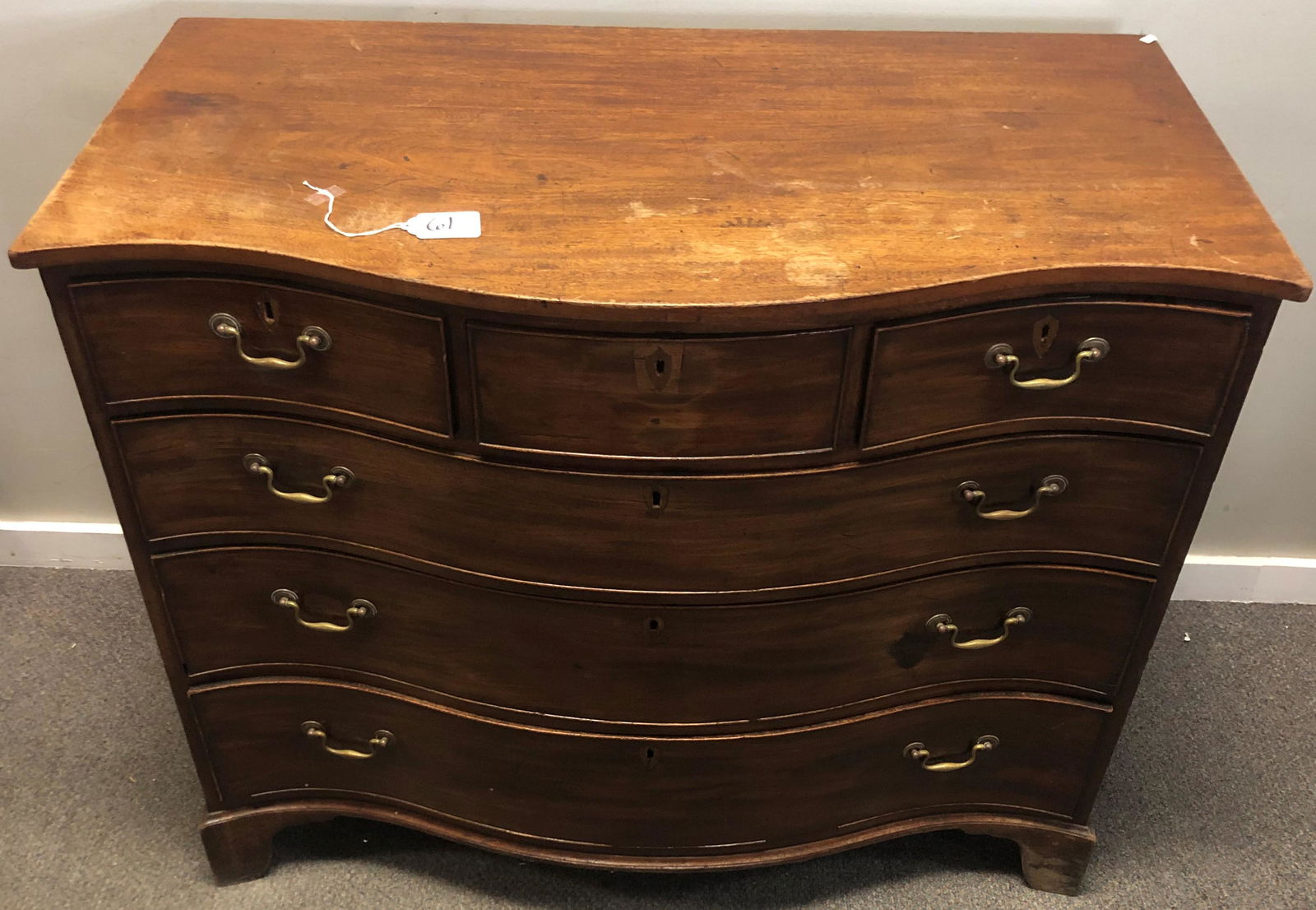 Period Serpentine American Chest, 46" wide (1 of 4)
