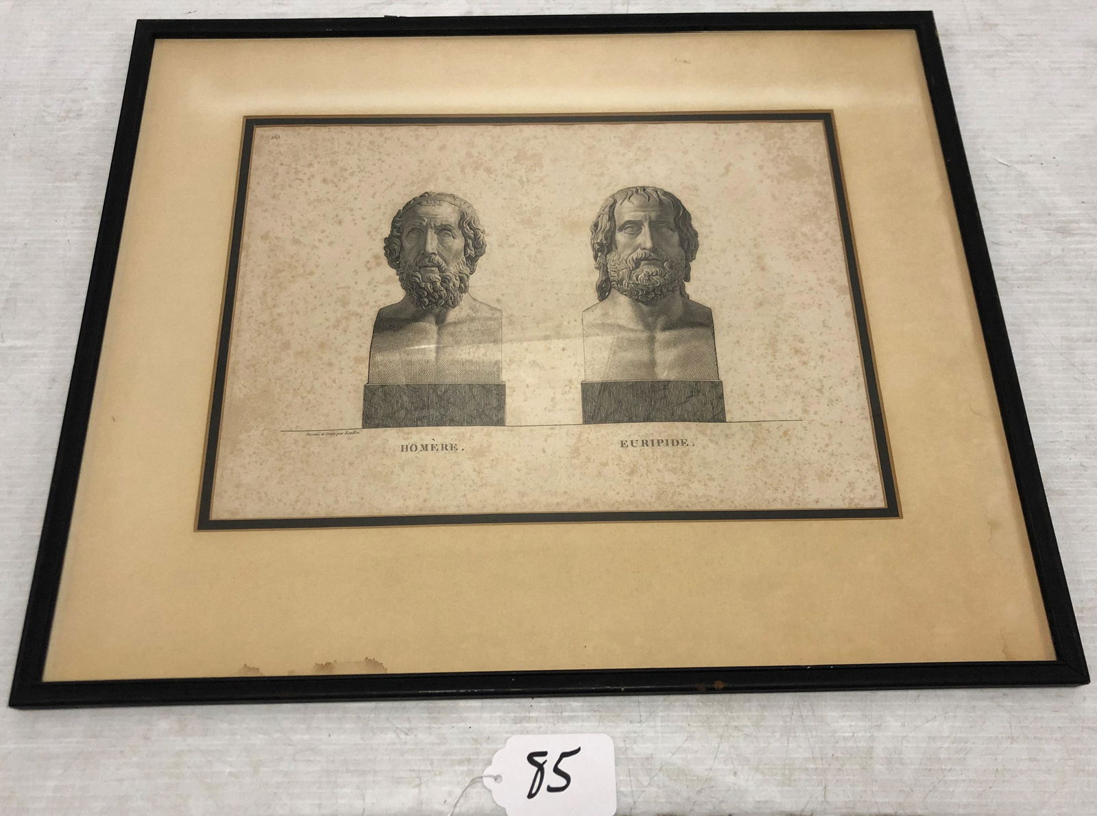 Framed Classic Busts Etching 18 x 22 (1 of 3)