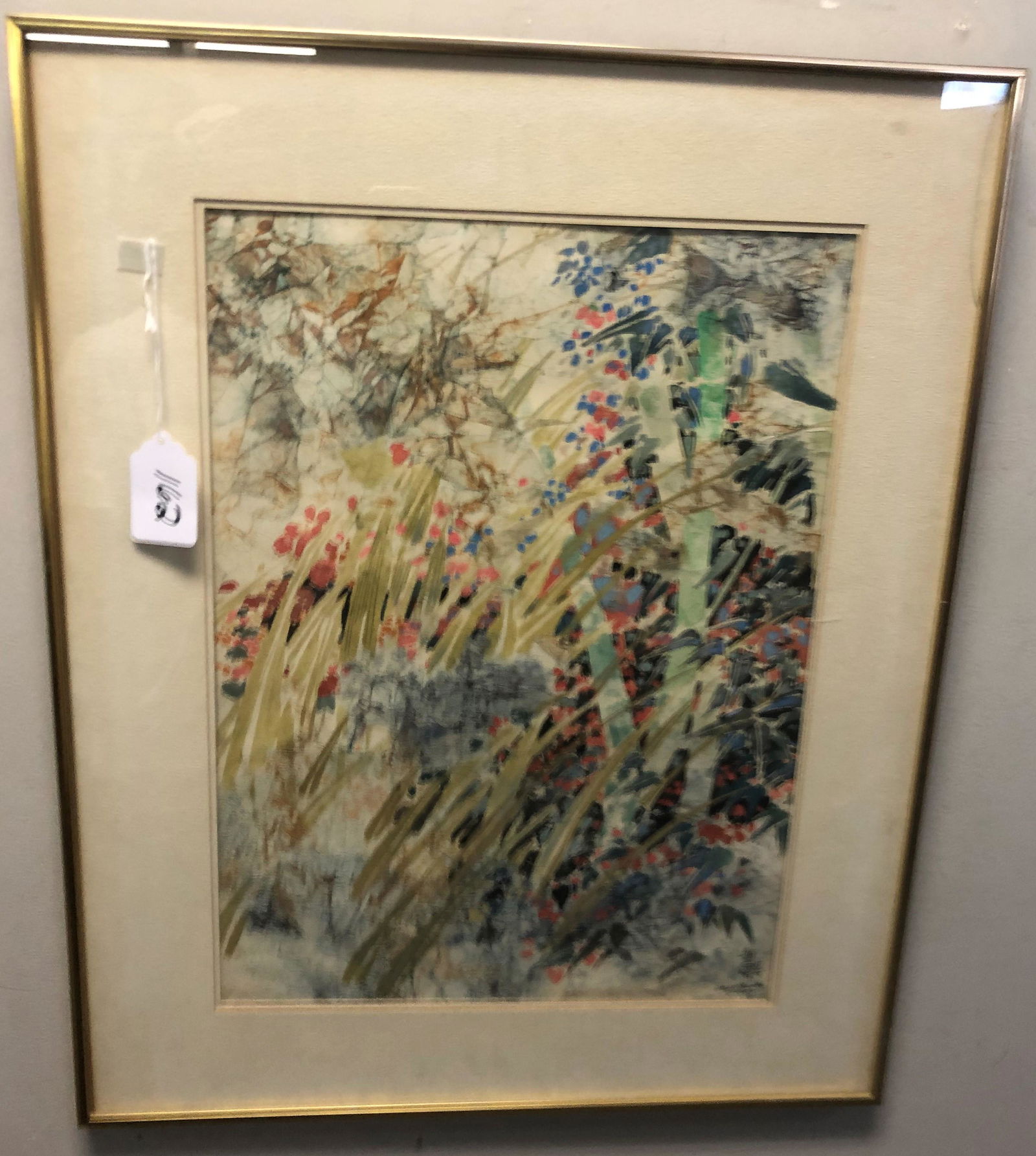 Framed Abstract Watercolor Signed & Dated 24.25"x30.5"h (1 of 5)