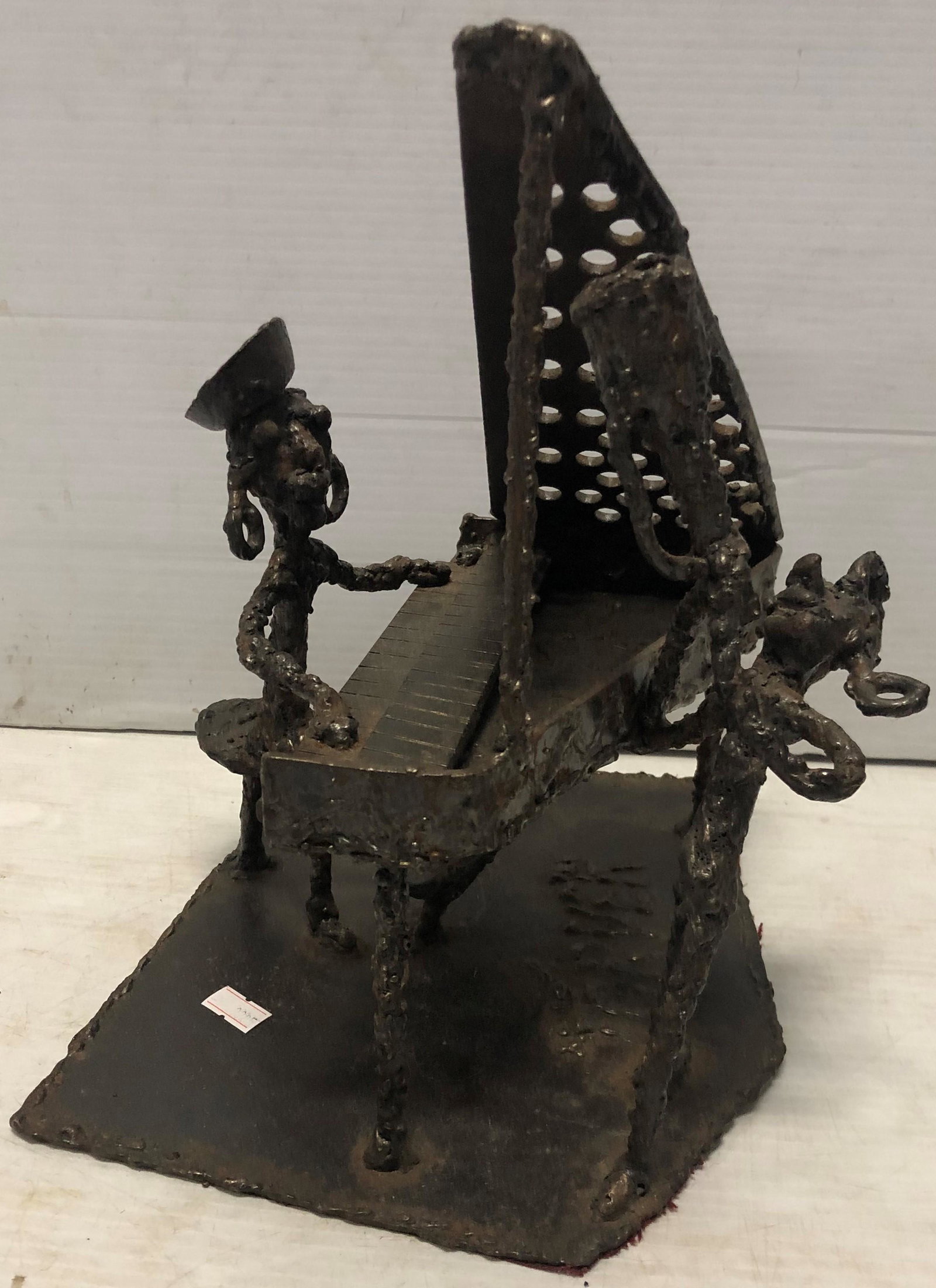 Folk Art Iron Piano Sculpture Signed Tarver 11.5"h: Folk Art Iron Piano Sculpture Signed Tarver 11.5"h