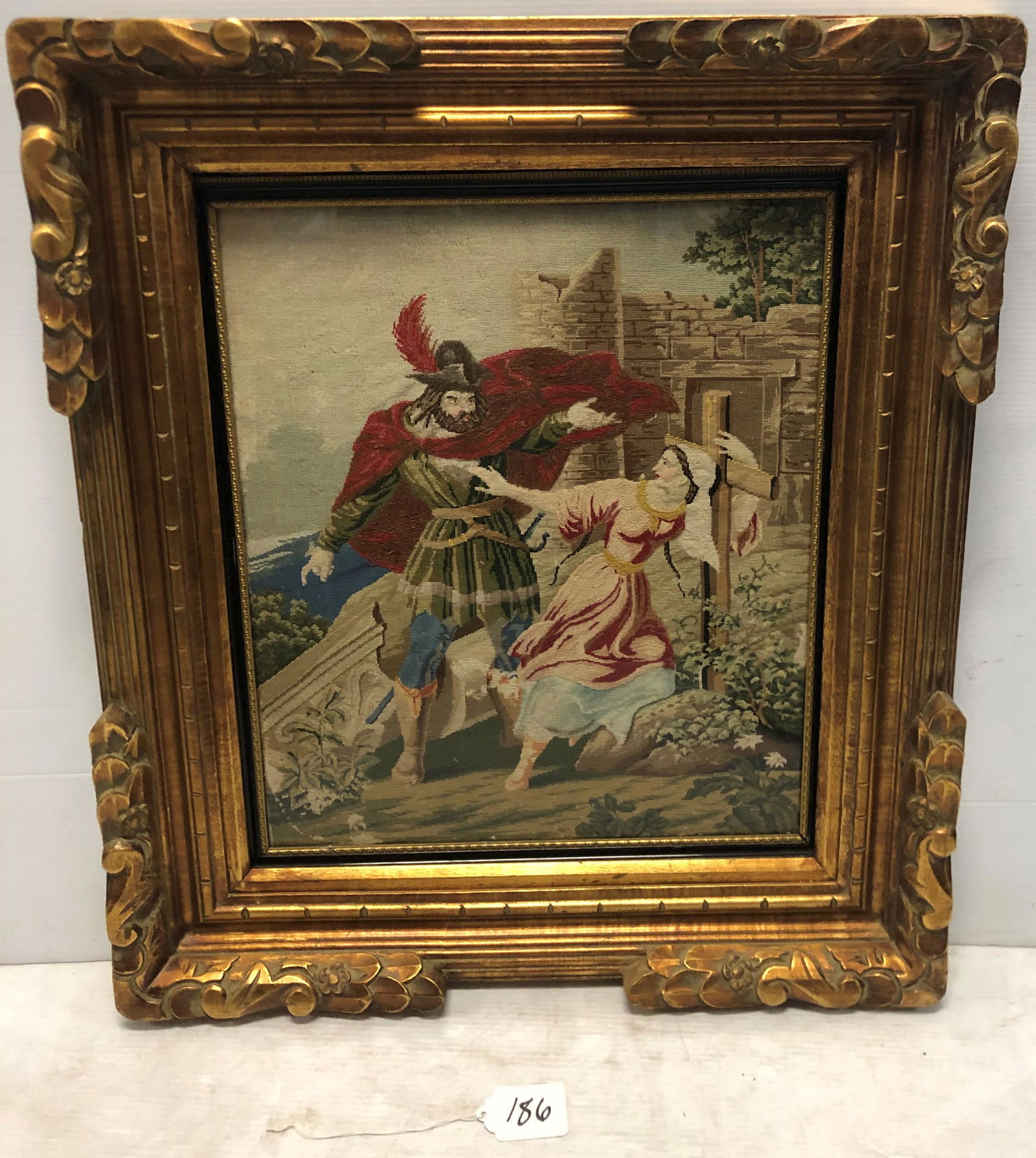 19th Cent. Framed Continental Petti Point 28x32.5"h (1 of 5)