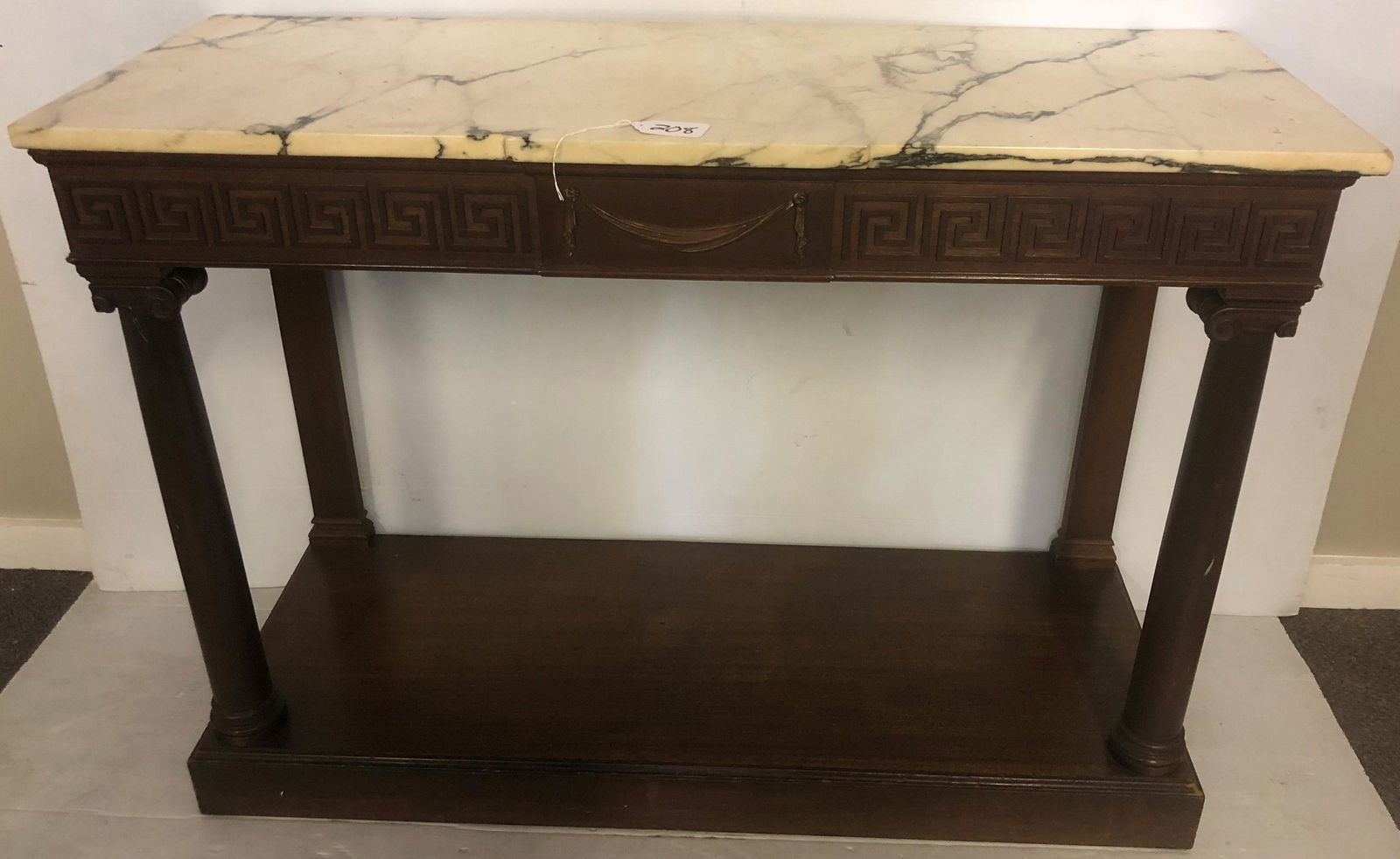 48" Marble Top Console with Greek Keys ca. 1920 (1 of 4)