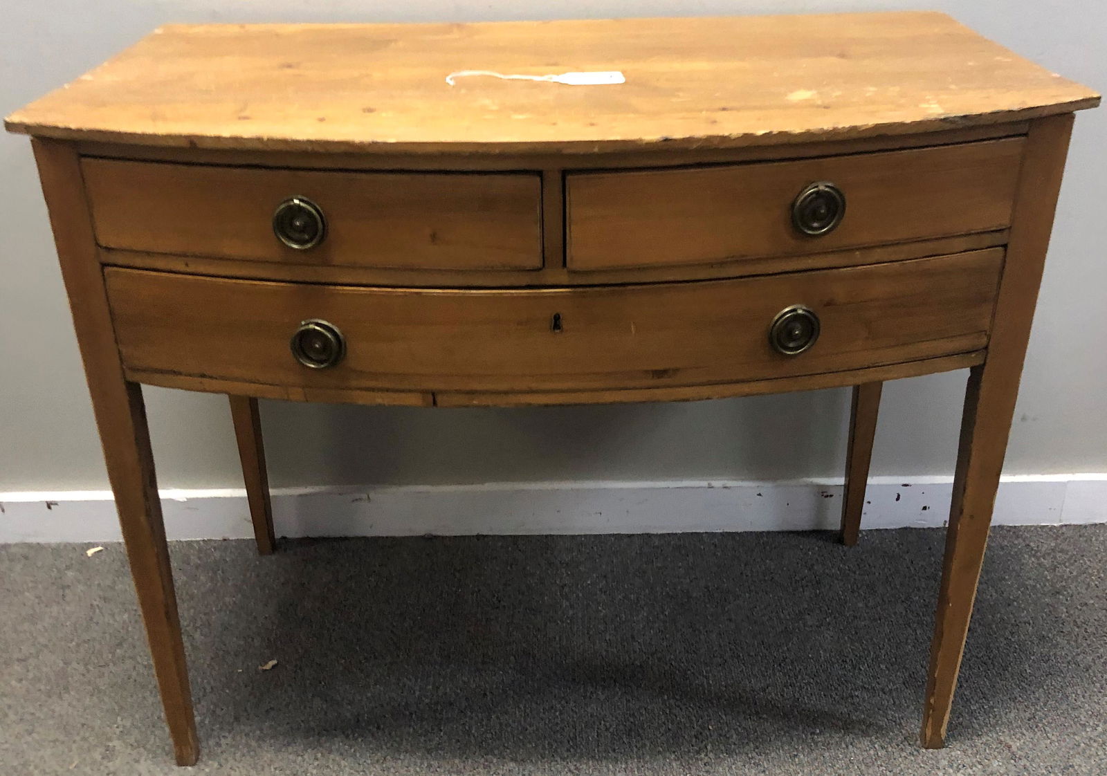 Antique Country 3 Drawer Pine Console 39.5"w x 23.25"d (1 of 4)