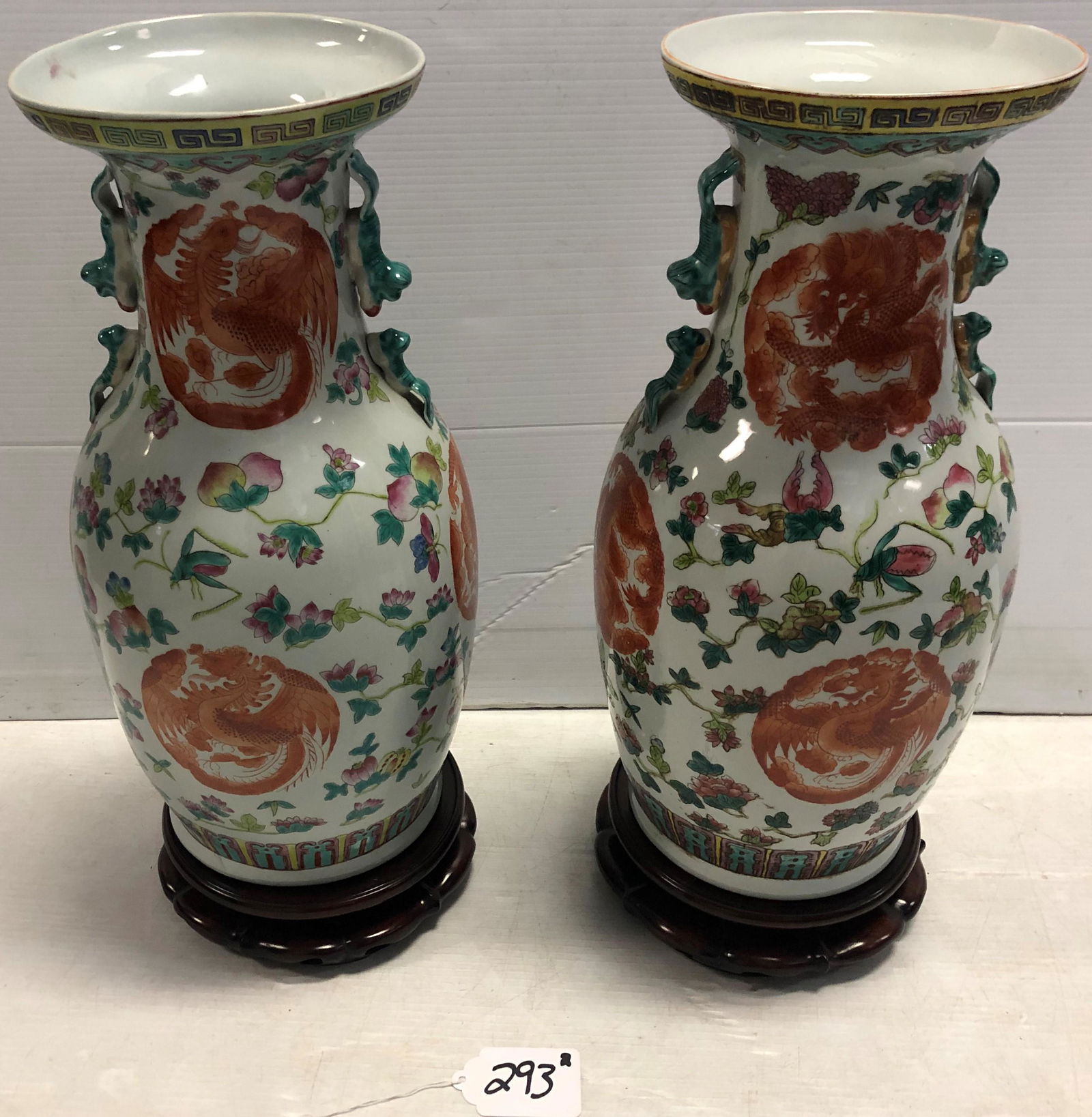 Pr. of 18.5" Decorative Chinese Porcelain Vessels (1 of 6)