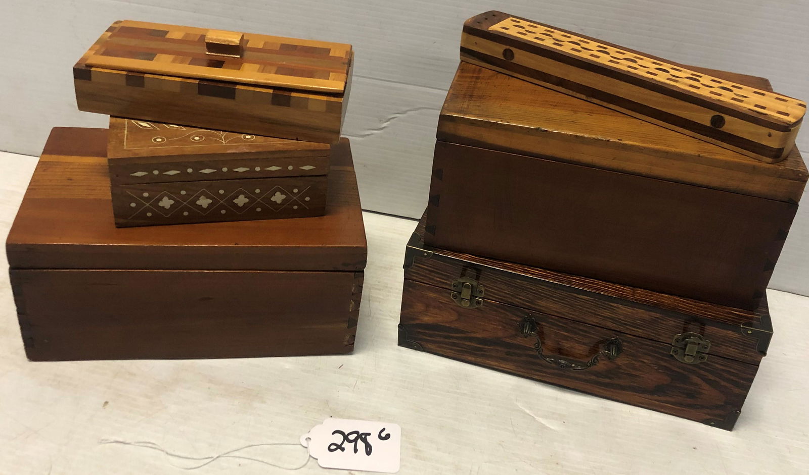 6 Small Antique Wooden Boxes (1 of 4)