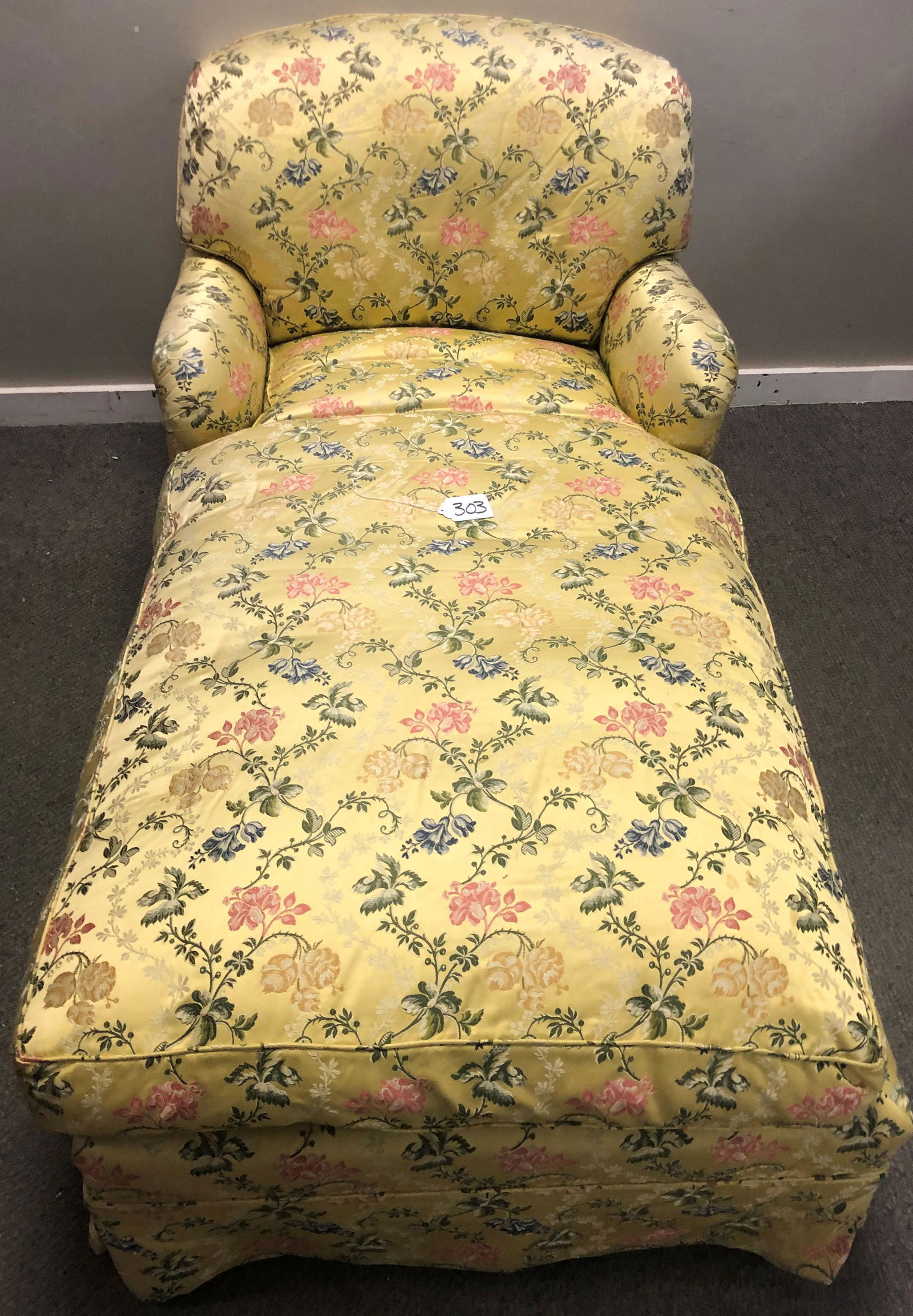 Silk Upholstered Chaise 34.5"w x 71"x30"h (1 of 4)