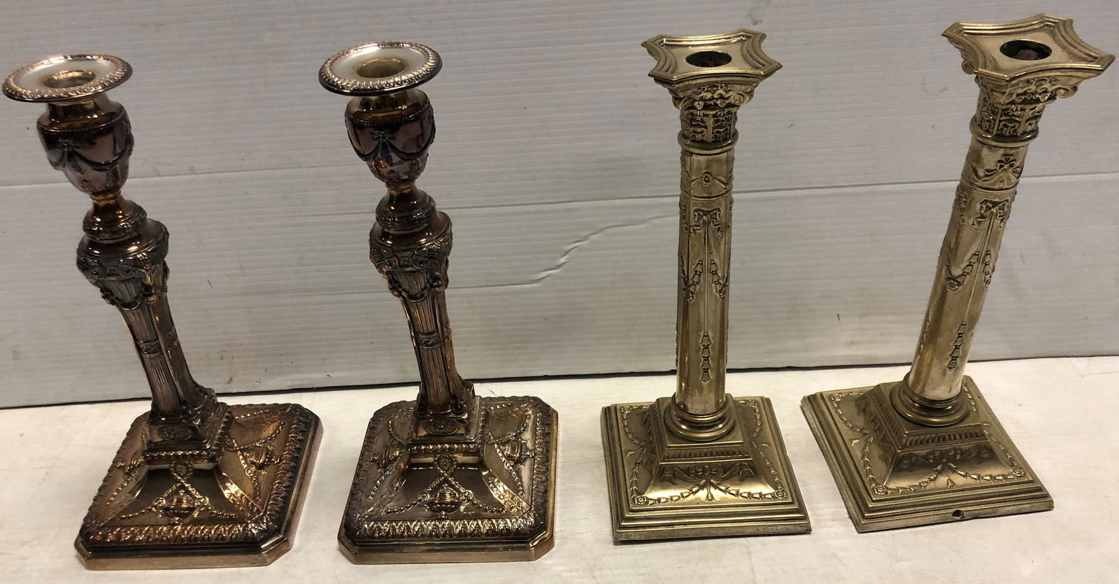 2 Pr. of Stylish Silver Plate Candlesticks (1 of 4)