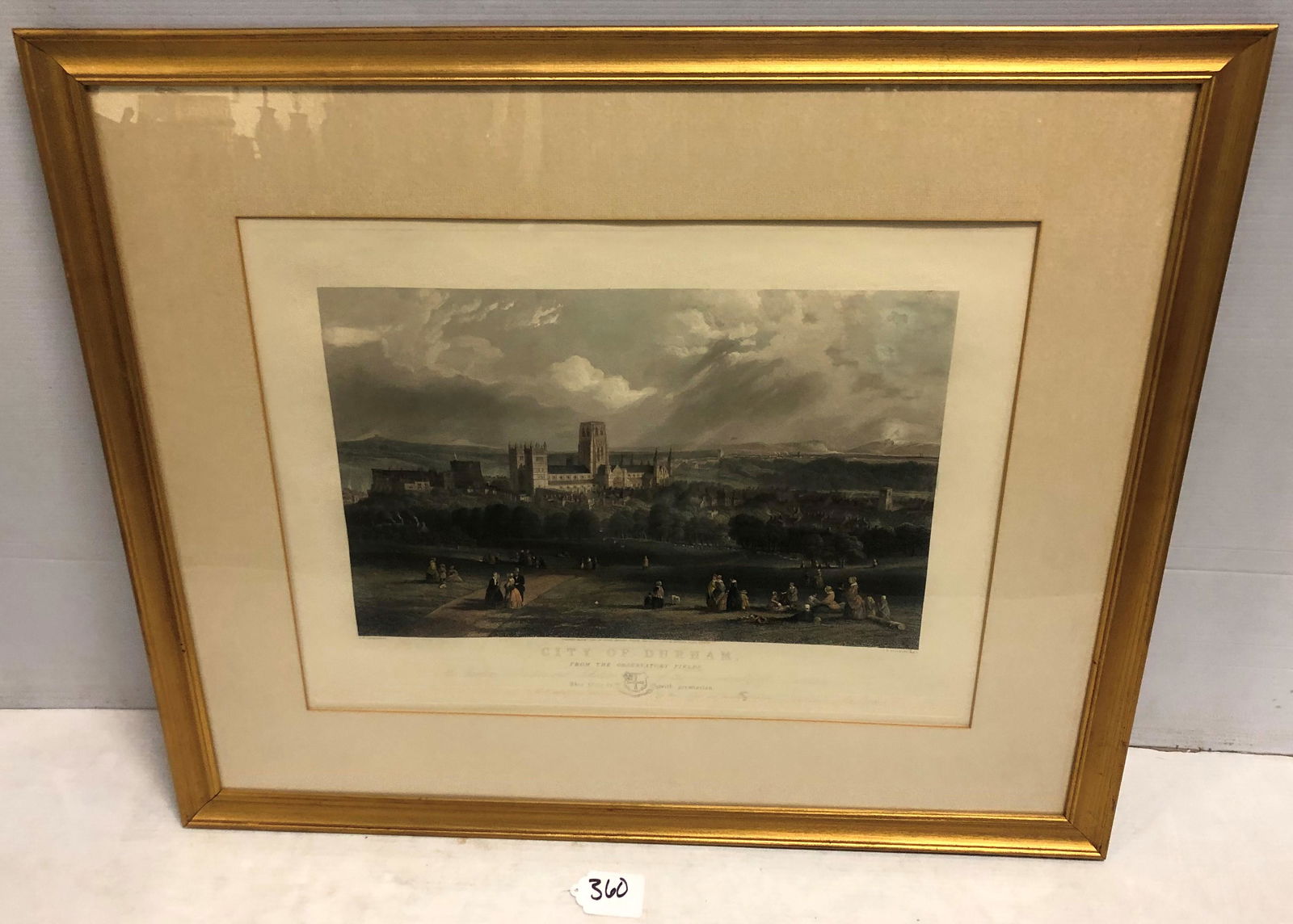 19th Cent. Print of Durham 37"x31" (1 of 6)