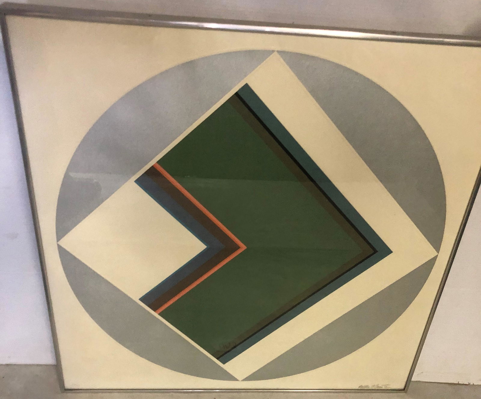 Framed Abstract Lithograph 29"x29" (1 of 4)