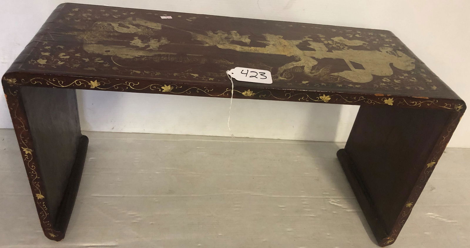 Red Lacquered 27.5" Bench (1 of 3)