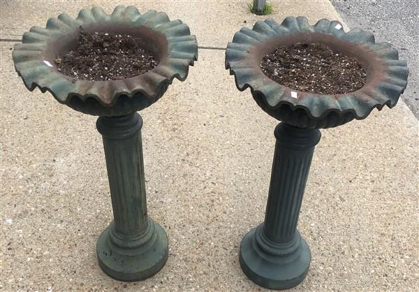 Pr. of Cast Iron Garden Urns 16" round x 30"h (1 of 7)