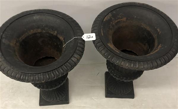 Pr. of 24" Cast Iron Garden Urns (1 of 3)