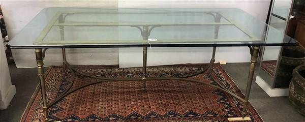 Fine Quality Steel and Brass Glass Top Table (1 of 6)