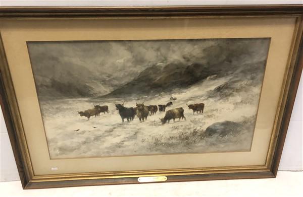 Western Winter Watercolor Thomas Bradley 1838 (1 of 4)