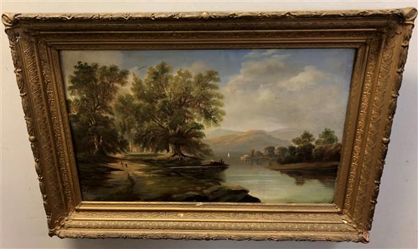 19th Cent. o/c Riverscape 30"x45" (1 of 6)