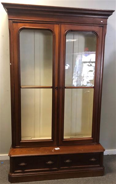 Victorian Walnut Double Door Bookcase Missing 1 Glass (1 of 7)