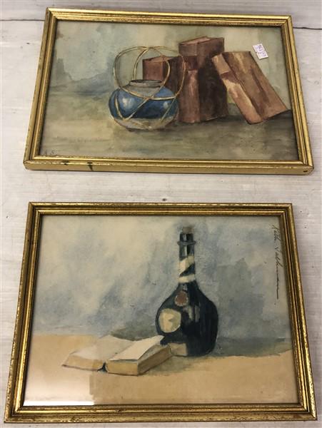 2 Nicely Done Still Life Watercolor K. Tallman 1894 (1 of 8)
