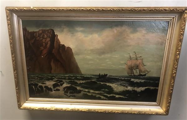 o/c Seascape with Sailing Ship (1 of 8)