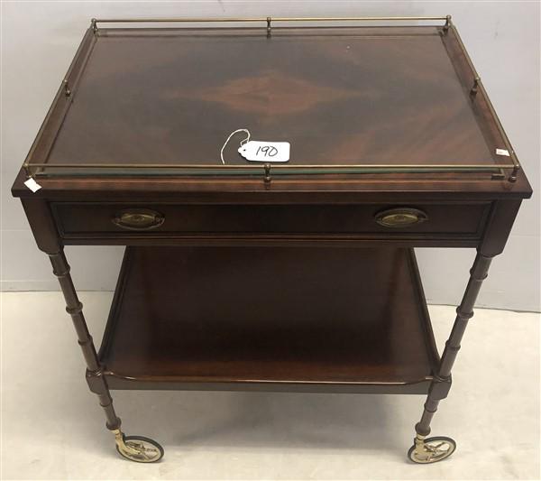 Stylish Mahogany Custom Tea Cart (1 of 6)