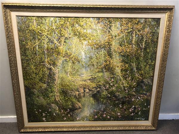 Fiora Cozzi- o/c Scenic Landscape in Gilt Frame 70"x60" (1 of 5)