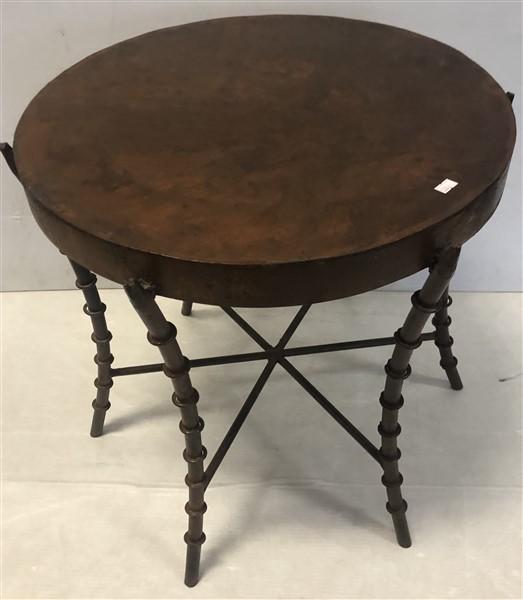 Iron Faux Bamboo Table 23"x23" (1 of 5)