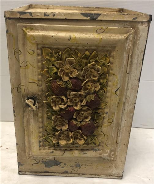 19th Cent. Tole 1 Door Cabinet (1 of 7)