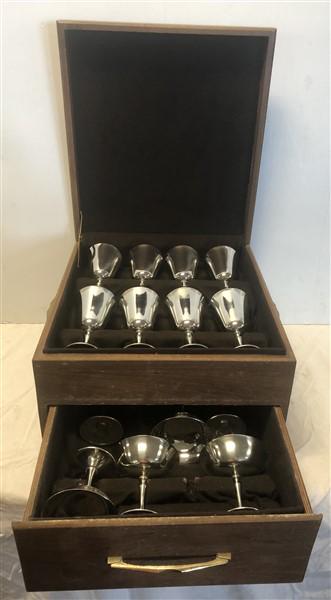 Fitted Case with Italian Silver Plate Goblets 14 (1 of 5)
