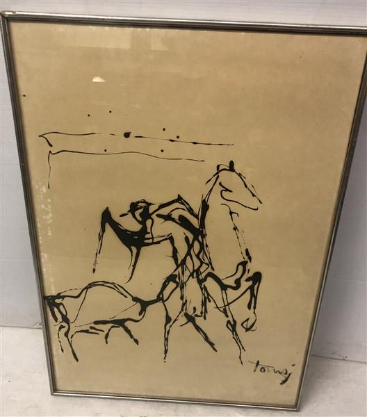 Framed and Signed Modern Drawing (1 of 5)
