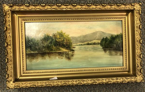 Small 19th Cent. o/c Riverscape 9"x15" (1 of 4)