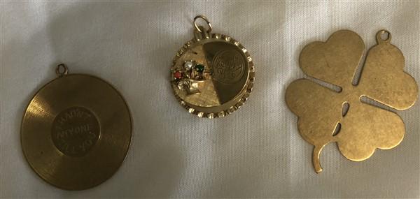 Lot of 3 14kt. Gold Charms: Lot of 3 14kt. Gold Charms- 23 grams