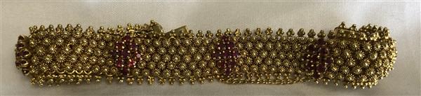 18kt. Bracelet with Ruby Accents: 18kt. Bracelet with Ruby Accents- 30 grams