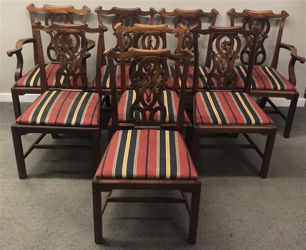 Set of 8 Custom Chippendale Dining Chairs: Set of 8 Custom Chippendale Dining Chairs