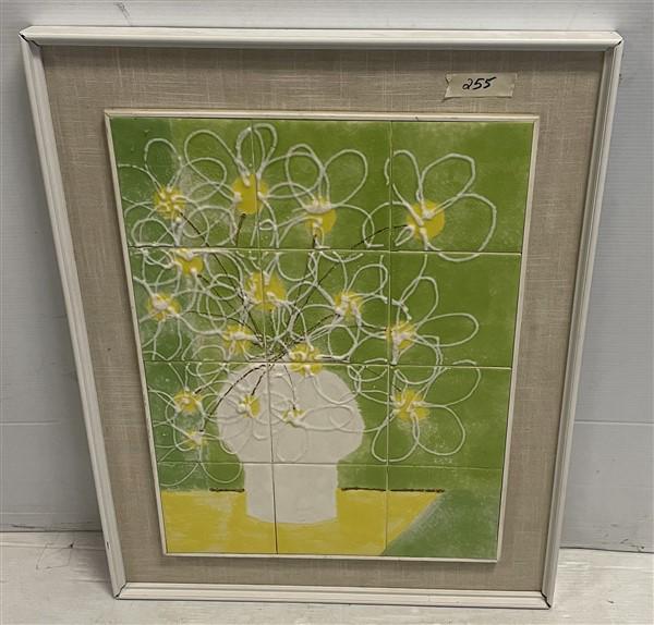 Framed Still Life on Tile by Harris Strong 24"x31": Framed Still Life on Tile by Harris Strong 24"x31"