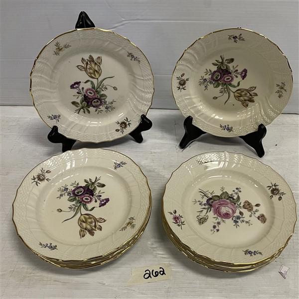 Set of Eight 8" Royal Copenhagen Dinner Plates: Set of Eight 8" Royal Copenhagen Dinner Plates