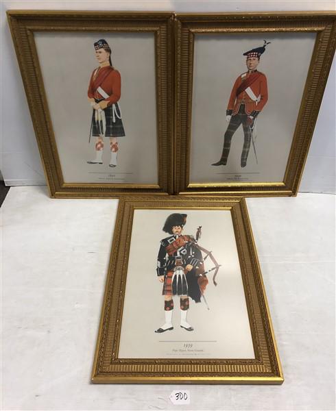 3 Contemporary Scottish Guards Framed Prints: 3 Contemporary Scottish Guards Framed Prints