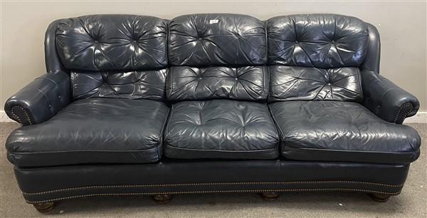 Hancock & Moore leather Sofa with Brass Tacking: Hancock & Moore leather Sofa with Brass Tacking