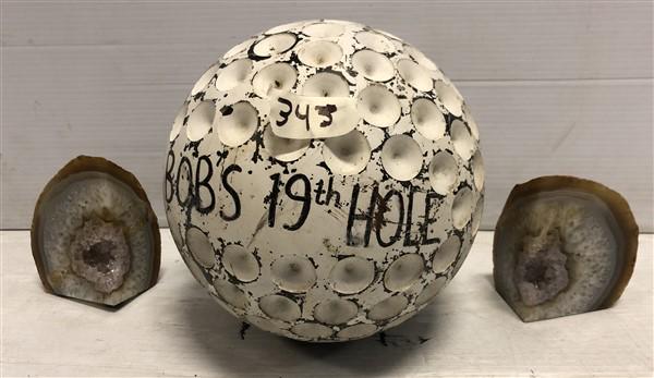 Geode Bookends and "Golf Ball": Geode Bookends and "Golf Ball"