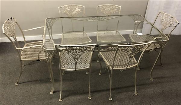7 Pc. iron and Glass Patio Set (1 of 6)