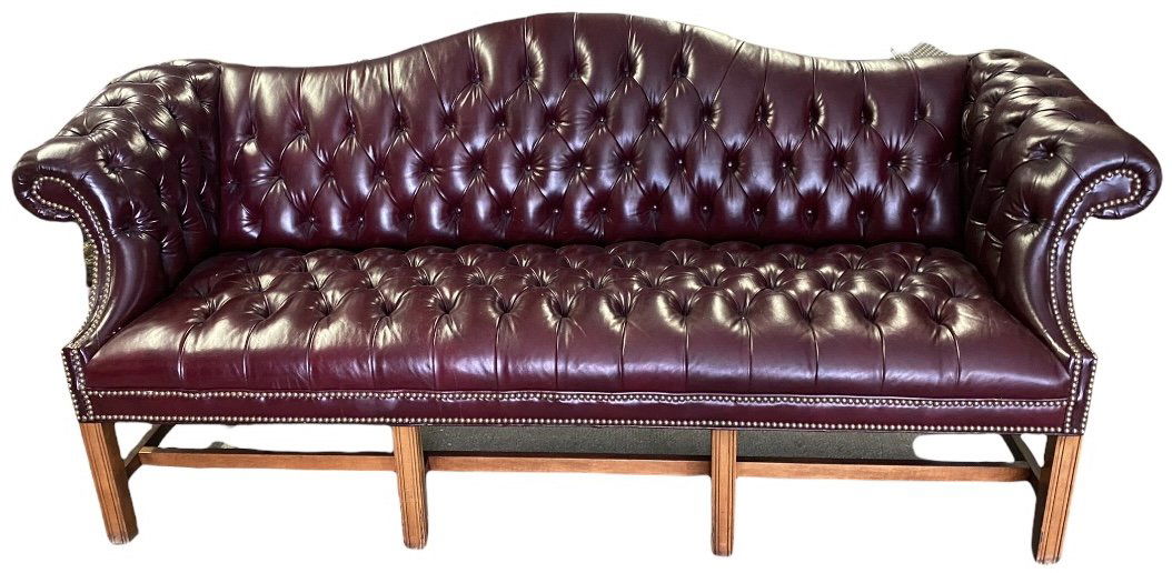 Red Tufted Leather Chesterfield Sofa (1 of 5)