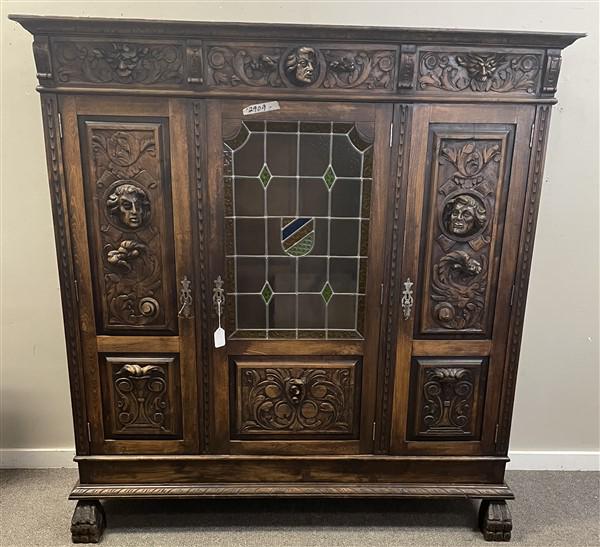 3 Door Carved Continental Cabinet (1 of 9)