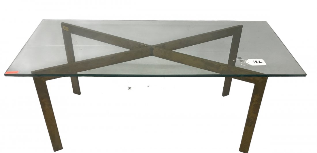 Mid-Cent. Brass and Glass Coffee Table 16"h (1 of 1)
