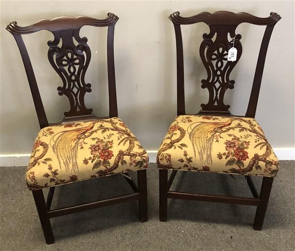 Pr. of Antique Chippendale Chairs: Pr. of Antique Chippendale Chairs