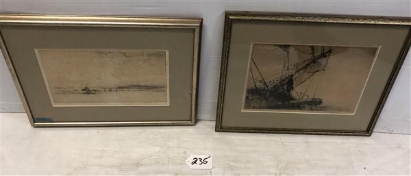 2 Black and White Engravings 13"x18" (1 of 8)