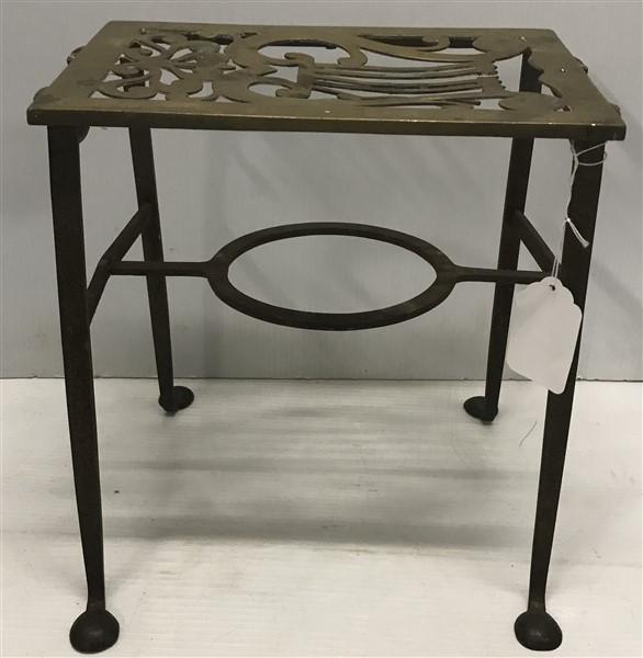 19th Cent. Brass and Iron Trivet (1 of 1)